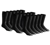 Dickies Calcetines de tubo de trabajo acolchados de mezcla de algod n para hombre, Negro (18 Pares), L