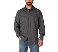 Dickies Camisa de Manga Larga para Hombre con Cuello Abotonado, Gris, M