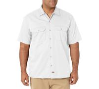 Dickies - Camisa de trabajo de manga corta para hombre, color blanco, talla grande