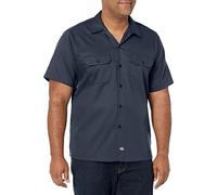 Dickies Camisa de Trabajo Flexible de Manga Corta Ajustada Abotonada, Carbón V1, M para Hombre