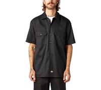 Dickies Camisa de Trabajo Flexible de Manga Corta para Hombre, Negro -, Medium
