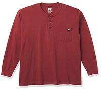 Dickies Camisa Henley de Manga Larga Pesada para Hombre, Color marrón Oscuro, Talla S, Marrón Madder, S