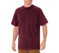 Dickies Camiseta de manga corta con cuello redondo pesado para hombre, color burdeos, talla 3XL