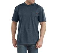 Dickies Camiseta Pesada de Manga Corta con Cuello Redondo, Baltic Blue Heather, M para Hombre