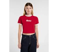 Dickies - Camiseta ringer Lewistown, Mujer, Rojo, Talla: XS