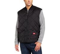 Dickies Chaleco de nailon acolchado con diseño de rombos para hombre, talla grande, Negro V1, XXX-Large
