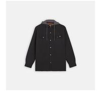 Dickies Fleece Hooded Duck Shirt Jacket with Hydroshield Abrigo de utilidades de Trabajo, Negro, L para Hombre