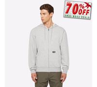 Dickies Hombre, Sudadera en felpa de grosor medio con capucha y cierre de cremallera completo, corte regular, Heather Grey, XXL