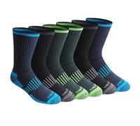 Dickies Dri-Tech - Calcetines altos para hombre, con control de humedad, disponibles en tallas M-XXL (6, 12, 18 pares), Negro brillante (6 pares), Large