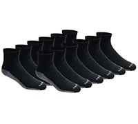 Dickies Dri-tech Calcetines para hombre, control de humedad, en tallas M-XXL (6, 12, 18 pares), Negro (12 pares)., Medium