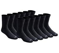 Dickies Dri-Tech Essential - Calcetines deportivos para hombre, con control de humedad, disponibles en tallas M-XXL (6, 12 pares), Negro sólido (12 pares), Medium