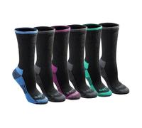 Dickies Dri-Tech Essential Moisture Control Crew Socks, Available in S-XL (6, 12 Pairs) Calcetines, Negro Surtido (6 Pares), Large (Pack de 6) para Mujer