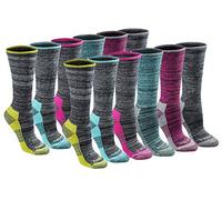 Dickies Dri-Tech Fashion Moisture Control Crew Socks, Available in S-XL (5, 6, Pairs) Calcetines, Negro Jaspeado (12 Pares), Talla del Zapato: 376-39 EU (Pack de 24) para Mujer