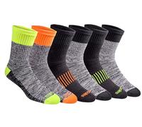 Dickies Dri-Tech Mid-Crew - Calcetines de control de humedad para hombre, paquete múltiple, Comfort Length Hi-Vis Surtido (6 pares), Large