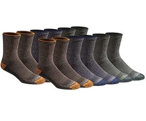 Dickies Dri-tech Moisture Control Comfort Length Crew Calcetines para hombre (6 y 12 pares) Dri-tech Moisture Control Comfort Length Crew Calcetines (6 y 12 pares), Comfort Length Tipped (12 pares),