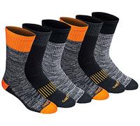 Dickies Dri-tech Moisture Control Crew Calcetines para hombre (18 unidades), Hi-Vis Orange Black (6 pares), Shoe Size: 5-9