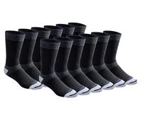 Dickies Dri-Tech Moisture Control MAX Full Cushion Crew Socks, Available in M-XL (6, Pairs) Calcetines, Negro (12 Pares), X-Large para Hombre