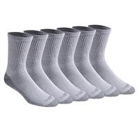 Dickies Dri-Tech Moisture Control Mid-Crew Comfort Length Socks, Available in M-XL (6, 12 Pairs) Calcetines, Longitud cómoda, Color Gris (6 Pares), (Pack de 6) para Hombre