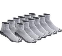 Dickies Dri-tech Moisture Control Quarter - Calcetines para hombre (12 unidades), Gris (12 Pares), Shoe Size: 5-9