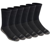 Dickies Dri-tech Original Moisture Control Crew Calcetines para hombre, disponibles en tallas M-XXL (6, 12, 18 pares), Cobre negro (6 pares), Large