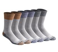 Dickies Dri-Tech Original Moisture Control Crew Socks, Available in M-XXL (6, 12, 18 Pairs) Calcetines, Bloques de Colores Surtidos (6 Pares), (Pack de 6) para Hombre