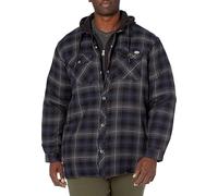 Dickies Fleece Hooded Flannel Shirt Jack Relaxed Camisa, Azul Marino Oscuro, L para Hombre