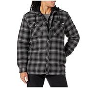 Dickies Fleece Hooded Flannel Shirt Jack Relaxed Camisa, Gris Oscuro, L para Hombre