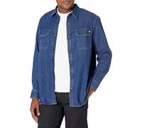 Dickies Flex Denim Long Sleeve Shirt Camisa Abotonada, Detergente de Mezclilla, S para Hombre