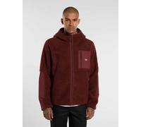 Dickies - Forro polar grueso con capucha Central, Hombre, Rojo, Talla: XL