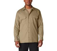 Dickies Hemd Longsleeved Work Shirt Camiseta de trabajo, Caqui (Khaki), S para Hombre