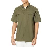 Dickies Hombre, Camisa Flex en tejido Ripstop de manga corta, VERDE MILITAR, S