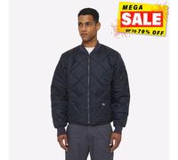 Dickies Hombre Diamante Acolchado Clásico Cómodo Cremallera Chaqueta Nailon Navy