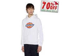 Dickies Hombre Icon Logo Informal Sudadera Moda Top Sudadera Blanco (Ajustado)