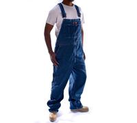Dickies Hombre, Mono de tirantes en tejido denim con efecto desgastado, AZUL ÍNDIGO LAVADO A LA PIEDRA, 38W / 34L