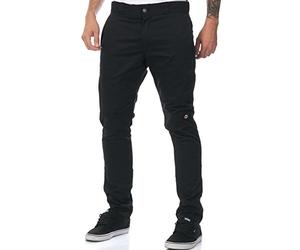 Dickies Hombre, Pantalón utilitario con doble rodillera de corte recto ceñido, negro, 36W / 34L