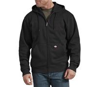 Dickies Hombre, Sudadera en felpa de grosor medio con capucha y cierre de cremallera completo, corte regular, negro, M