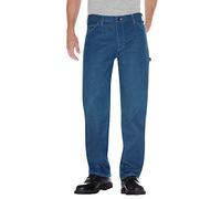 Dickies Jeans de Carpintero de Ajuste Relajado para Hombre, Azul, 42W / 32L