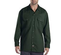 Dickies Long Sleeve Work Shirt Camisa Abotonada, Verde, X-Tall para Hombre
