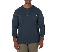 Dickies Maniche Lunghe Heavyweight Henley - Camisa para Hombre, Azul Marino, M