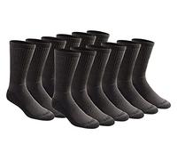 Dickies Men's Big & Tall Dri-tech Moisture Control Crew Socks Multipack, Charcoal (12 Pairs), Shoe Size: 15-17