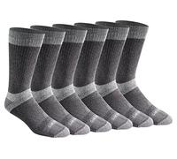 Dickies Men's Big & Tall Dri-tech Moisture Control Max Crew Socks Multipack, 3.0 Full Cushion Charcoal (6 Pairs), Shoe Size: 12-15