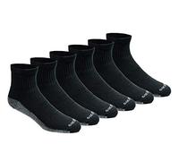 Dickies Men's Big & Tall Dri-tech Moisture Control Quarter Socks Multipack, Black (6 Pairs), Shoe Size: 15-17