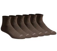 Dickies Men's Big & Tall Dri-tech Moisture Control Quarter Socks Multipack, Essential Worker Brown (6 Pairs), Shoe Size: 15-17