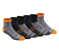 Dickies Men's Big & Tall Dri-tech Moisture Control Quarter Socks Multipack, Hi-Vis Orange Black (6 Pairs), Shoe Size: 15-17