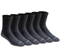 Dickies Men's Dri-tech Moisture Control 6-Pack Comfort Length Crew Socks, Comfort Length Black (6 Pairs), Shoe Size: 12-15