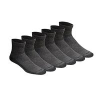 Dickies Men's Dri-tech Moisture Control Quarter Socks - Calcetines multipack (6 pares), talla de zapatos: 15-17, Carbón (6 pares), Talla única