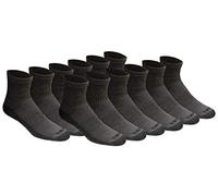 Dickies Men's Dri-tech Moisture Control Quarter Socks Multipack, Charcoal (12 Pairs), Shoe Size: 5-9