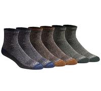 Dickies Men's Dri-tech Moisture Control Quarter Socks Multipack, Heathered Colors (6 Pairs), Shoe Size: 5-9