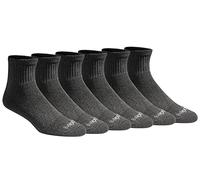 Dickies Men's Dri-tech Moisture Control Quarter Socks Multipack, Heathered Grey (6 Pairs), Shoe Size: 6-12