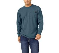 Dickies Men's Long Sleeve Heavyweight Crew Neck, Baltic Blue Single Dye Heather, XL